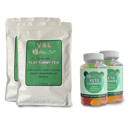 V& L Flat Tummy Tea & Gummies Double Bundle - MAJESTIC EVOLUTIONS